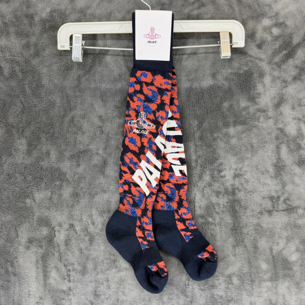 Palace Vivienne Westwood High‎ Knee Sock Blue Leopard AW24 8104000B-K0054-K411